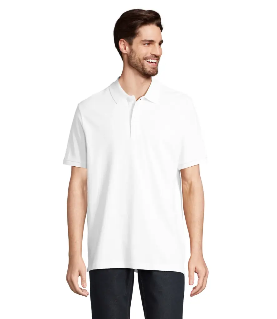 [s04242-wh] Polo en coton bio - 210 g/cm² (Blanc)